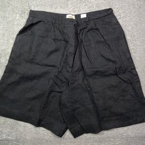 Talbots Irish Linen‎ Black Dress Shorts Women's Size 18 High Waist Summer Goth